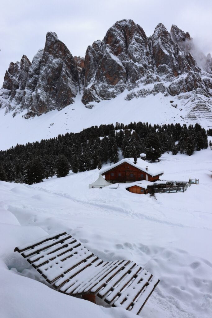 Snowy day in Trentino, Italy