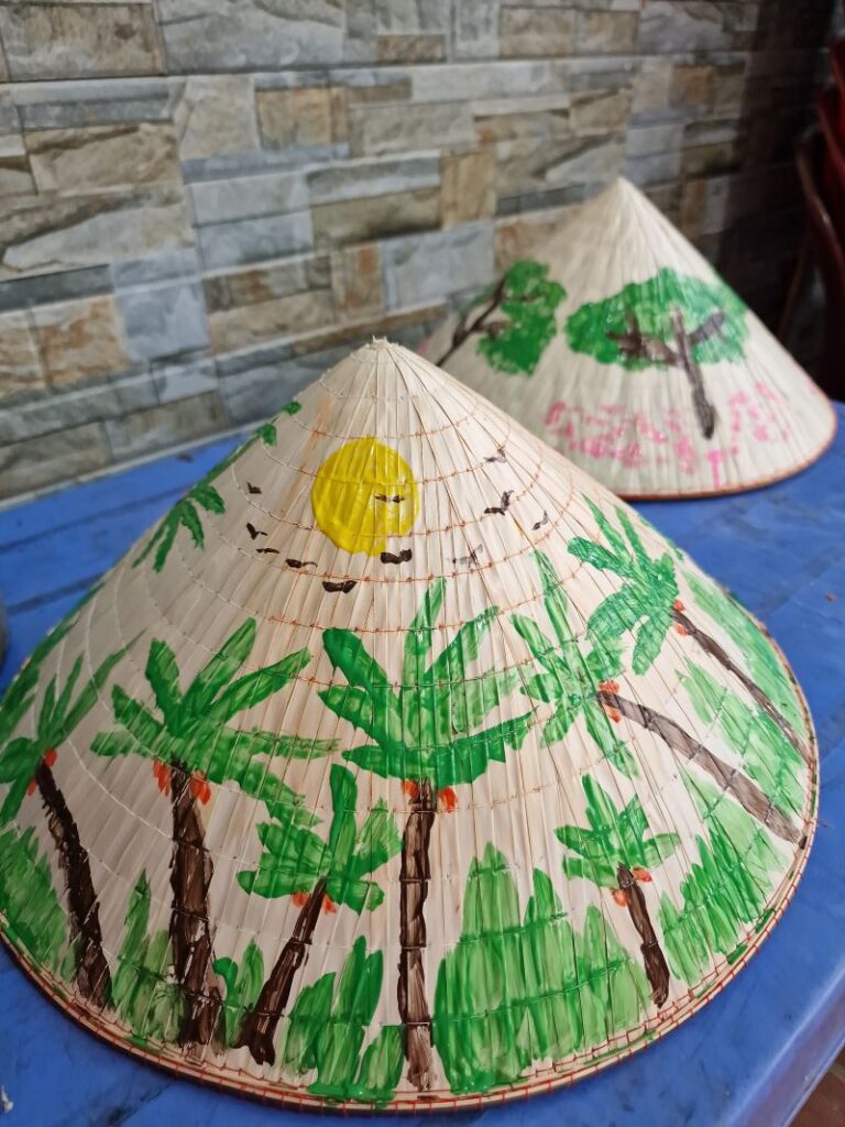 Conical Hand painted Traditional Vietnamese Hat