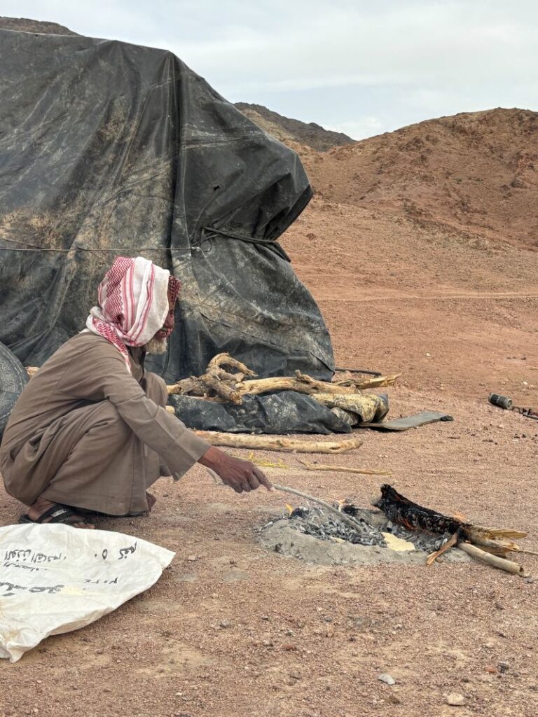The making of Arbood Bread, Bedouin Experience, Feynan, Jordan